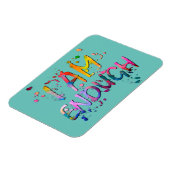 Geschlagene "I Am Genough" Bestätigung auf Aquamar Magnet (Linke Seite)