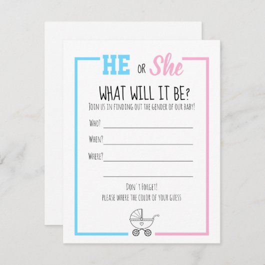 Geschlecht decken auf einladung (Vorne/Hinten)