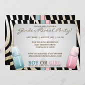 Geschlecht decken Baby-Flaschen-Jungen-oder Einladung (Vorne/Hinten)