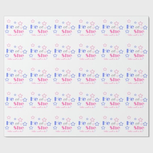Geschlecht decken Babyparty er oder sie Babyparty Geschenkpapier (Flach)