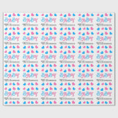 Geschlecht decken Babyparty-Herz-Sammlung A09 auf Geschenkpapier (Flach)