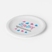 Geschlecht decken Babyparty-Herz-Sammlung A16 auf Pappteller (Schrägansicht)