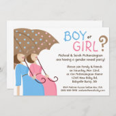 Geschlecht decken die blauen u. rosa Party Einladung (Vorne/Hinten)