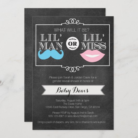 Geschlecht decken einladung (Vorne/Hinten)