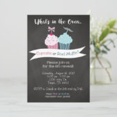 Geschlecht decken Einladung auf (Kuchen-oder (Stehend Vorderseite)