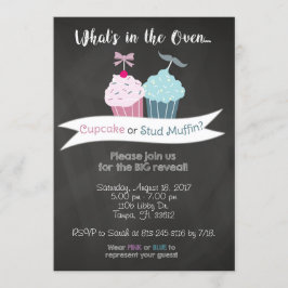 Geschlecht decken Einladung auf (Kuchen-oder