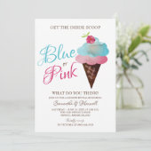 Geschlecht decken Einladungs-BLAUE ODER ROSA Einladung (Stehend Vorderseite)