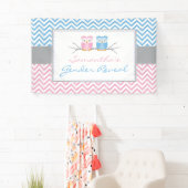 Geschlecht decken Fahne-Blaue u. rosa Eule auf Banner (Insitu)