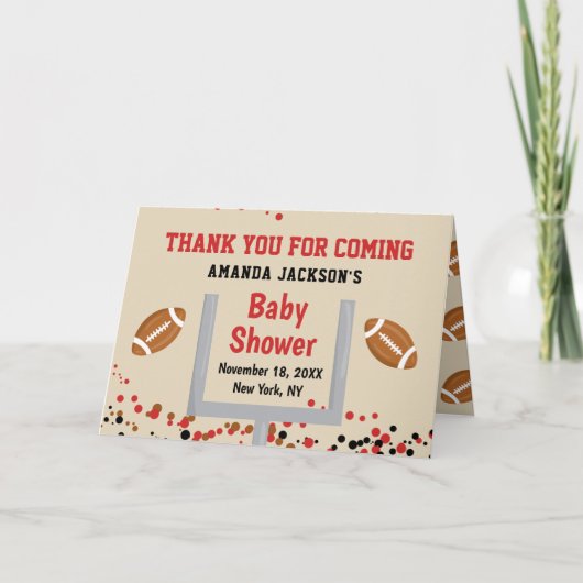 Geschlecht decken Fußball-Baby-Jungen-Duschen-Foto Dankeskarte (Vorderseite)