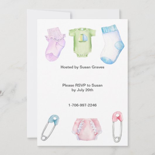 Geschlecht decken Party auf Einladung (Rückseite)