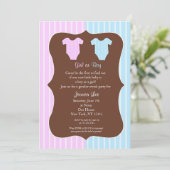 Geschlecht decken Party-Baby-Duschen-Einladungen Einladung (Stehend Vorderseite)