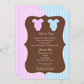 Geschlecht decken Party-Baby-Duschen-Einladungen Einladung (Vorne/Hinten)