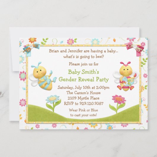 Geschlecht decken Party Einladung auf (Vorderseite)