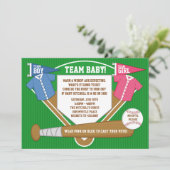 Geschlecht decken Party Einladungs-Baseball-Sport Einladung (Stehend Vorderseite)