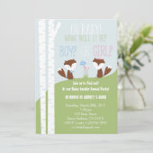 Geschlecht decken Party mit kleinen Füchsen auf Einladung (Stehend Vorderseite)