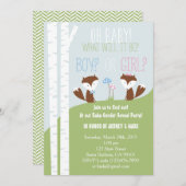 Geschlecht decken Party mit kleinen Füchsen auf Einladung (Vorne/Hinten)