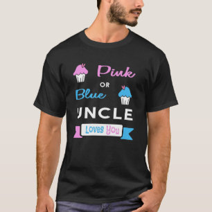 Geschlecht decken rosa oder blauen Onkel Loves You T-Shirt