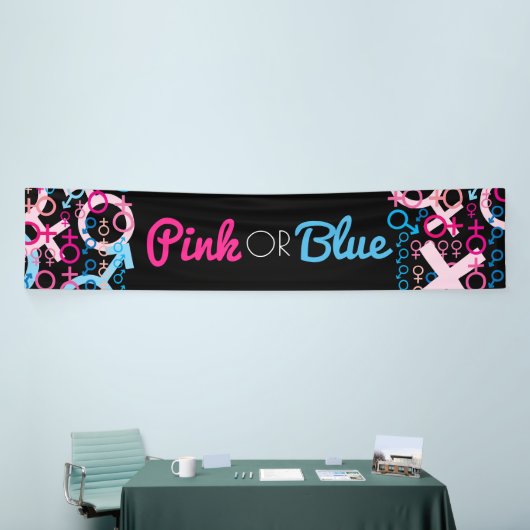 GESCHLECHT DECKEN rosa oder blaues Baby-Mitteilung Banner (Messeveranstaltung)