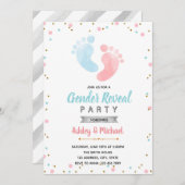 Geschlecht der Babyfußabdruck offenbart Party Einladung (Vorne/Hinten)