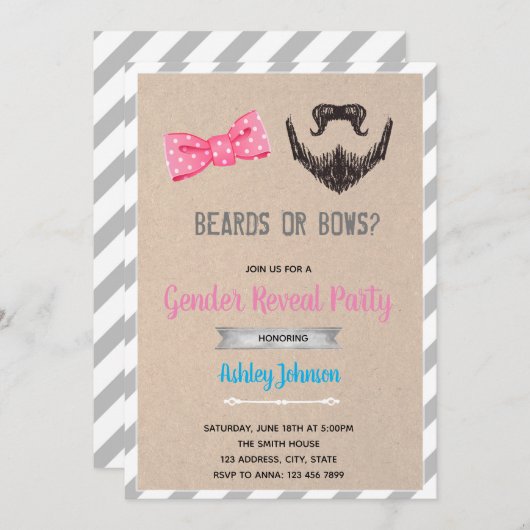 Geschlecht der Bogen oder Bärte: Einladung (Vorne/Hinten)
