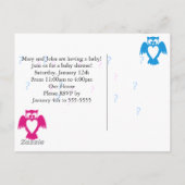 Geschlecht der Eule-Dusche Einladungspostkarte (Rückseite)