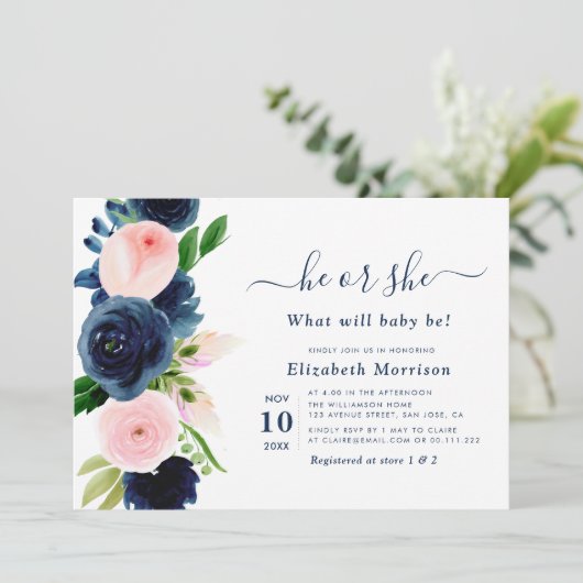 Geschlecht der Marine und der Rötung von Blumen: E Einladung (Stehend Vorderseite)