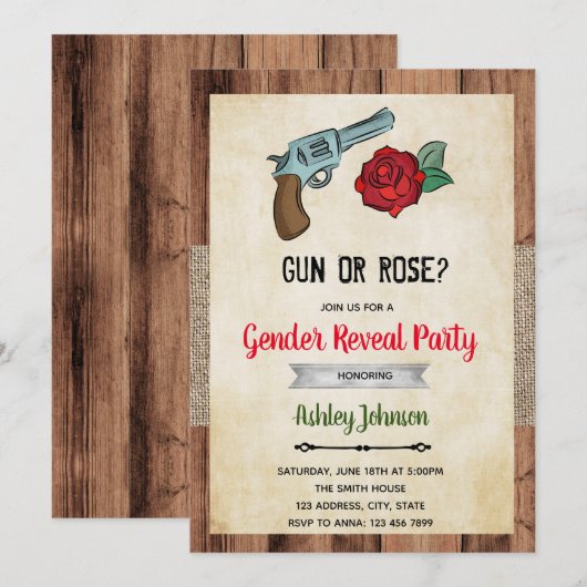 Geschlecht der Rose Einladung (Vorne/Hinten)