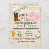 Geschlecht der Stiefel oder Bows Einladung (Vorne/Hinten)