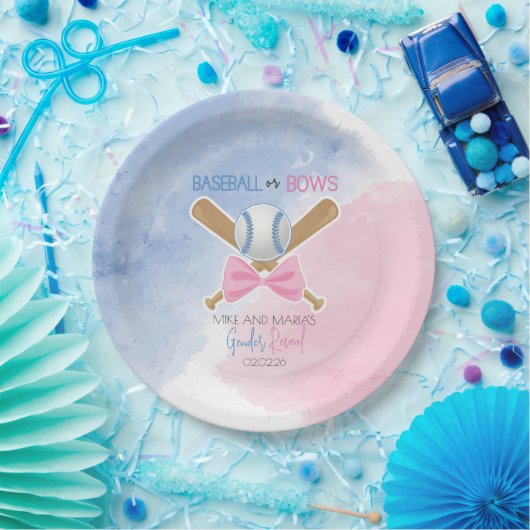 Geschlecht des Baseballs oder des Bows offenbart P Pappteller (Party)