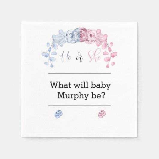 Geschlecht: Einladung, Er oder sie Serviette (Vorderseite)