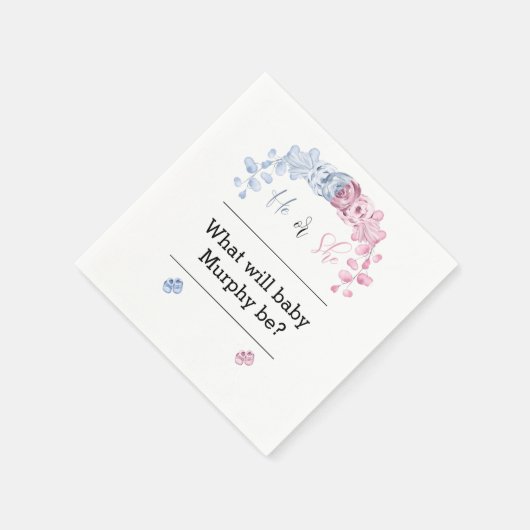 Geschlecht: Einladung, Er oder sie Serviette (Ecke)