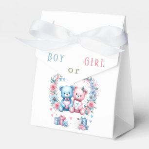 Geschlecht enthüllende Babyparty Teddybär blau ros Geschenkschachtel
