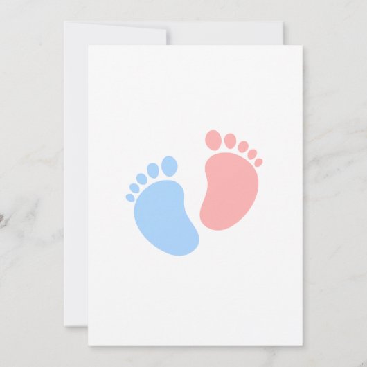 Geschlecht enthüllt Baby Dusche blauen rosa Junge Einladung (Rückseite)