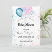 Geschlecht enthüllt Baby Dusche blauen rosa Junge  Einladung (Stehend Vorderseite)