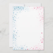 Geschlecht enthüllt Baby Dusche blauen rosa Junge  Einladung (Rückseite)