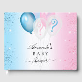 Geschlecht enthüllt Baby Dusche Party blau pink Gästebuch (Vorderseite)