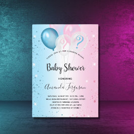 Geschlecht enthüllt Baby Dusche Rosa blaue Junge M Einladung