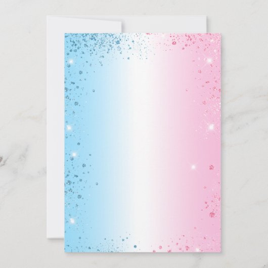 Geschlecht enthüllt Baby Dusche Rosa blaue Junge M Einladung (Rückseite)