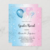 Geschlecht enthüllt Baby Dusche Rosa blaue Junge M Einladungspostkarte (Vorne/Hinten)