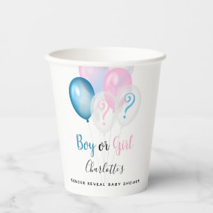 Geschlecht enthüllt Baby-Duschjunge Mädchen blau r Pappbecher