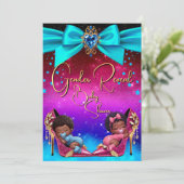 Geschlecht enthüllt Baby Shower Girl Boy Pink Blue Einladung (Stehend Vorderseite)