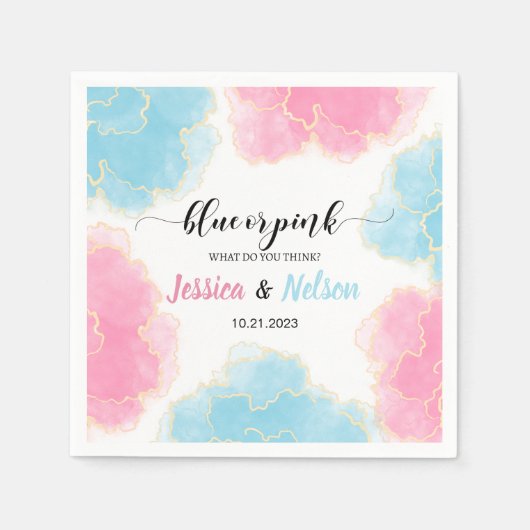 Geschlecht enthüllt Blau oder Rosa Er oder sie Pap Serviette (Vorderseite)