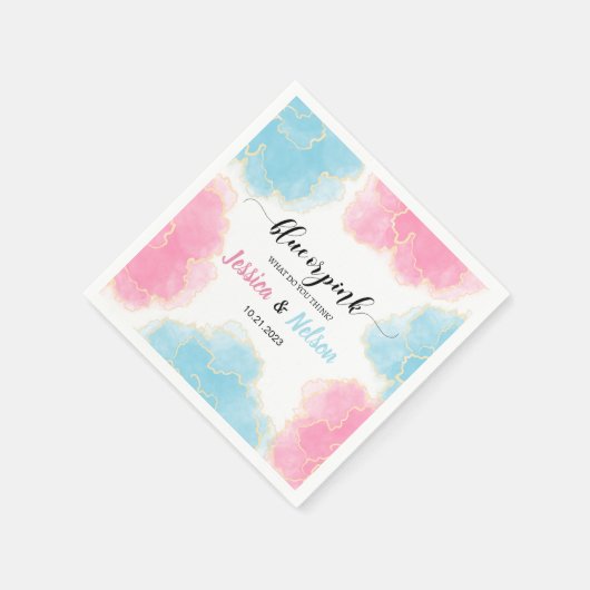 Geschlecht enthüllt Blau oder Rosa Er oder sie Pap Serviette (Ecke)