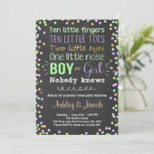 Geschlecht enthüllt Einladung Baby Dusche Junge od (Stehend Vorderseite)