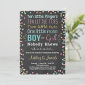 Geschlecht enthüllt Einladung Baby Dusche Junge od (Stehend Vorderseite)