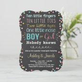 Geschlecht enthüllt Einladung Baby Dusche Junge od (Stehend Vorderseite)