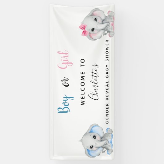 Geschlecht enthüllt Elefantenmädchen Banner (Vertikal)