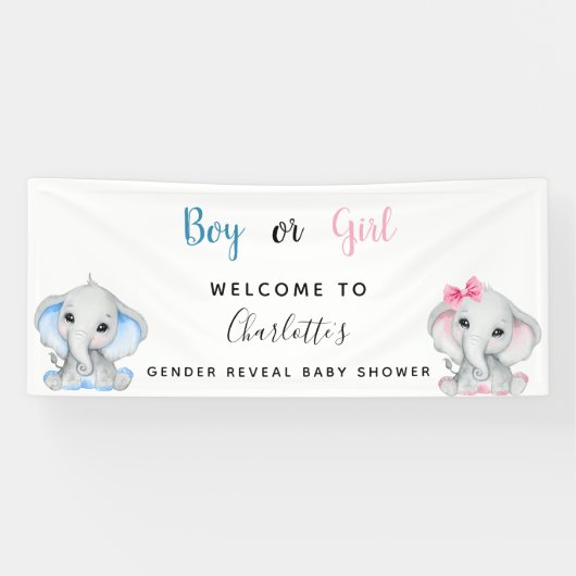 Geschlecht enthüllt Elefantenmädchen Banner (Horizontal)