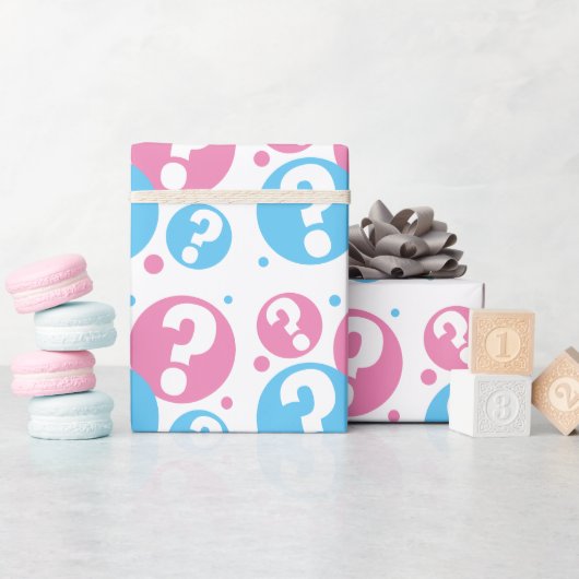Geschlecht enthüllt Fragezeichen für Mädchen mit B Geschenkpapier (Babyparty)