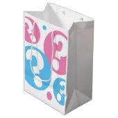 Geschlecht enthüllt Fragezeichen für Mädchen mit B Mittlere Geschenktüte (Vorderseite Schrägansicht)